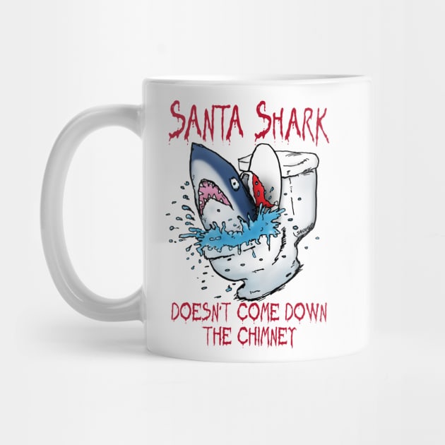 Toilet Shark Santa by bastardcard